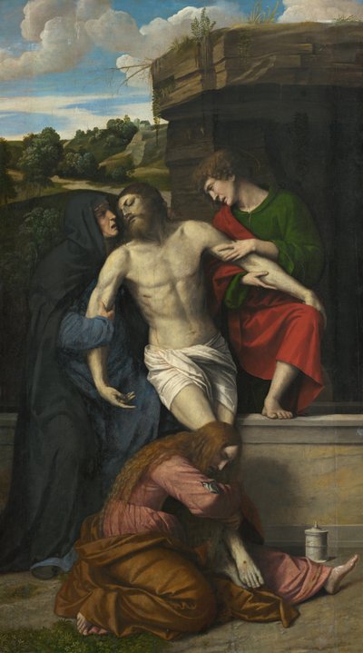 Graflegging van Christus door Moretto da Brescia  